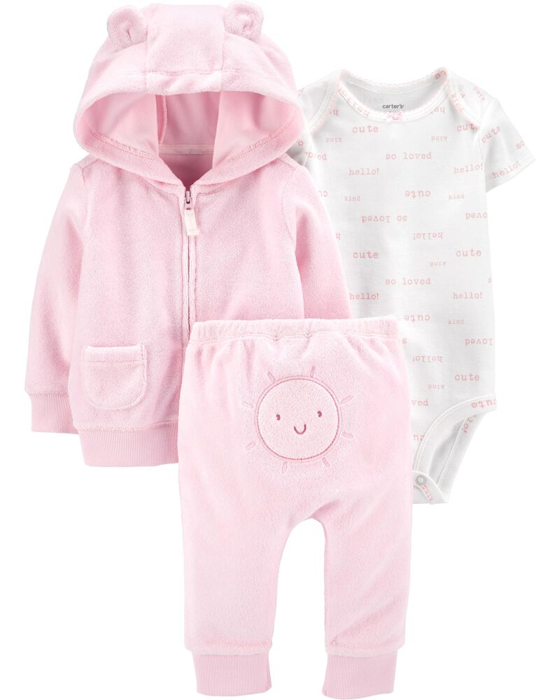 Carters Girls 12M-12 3-Piece Super Ready Pajama Set